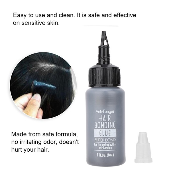 Anti-allergisk hårbindningslim Hårdel peruk Hårtillägg Gellim för Pro Salon 30ml