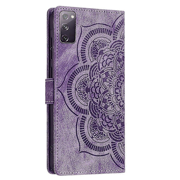 Frosted Læder Etui til Mandala Emed Retro Telefon Lilla(FQ) For Samsung Galaxy S20 FE Purple