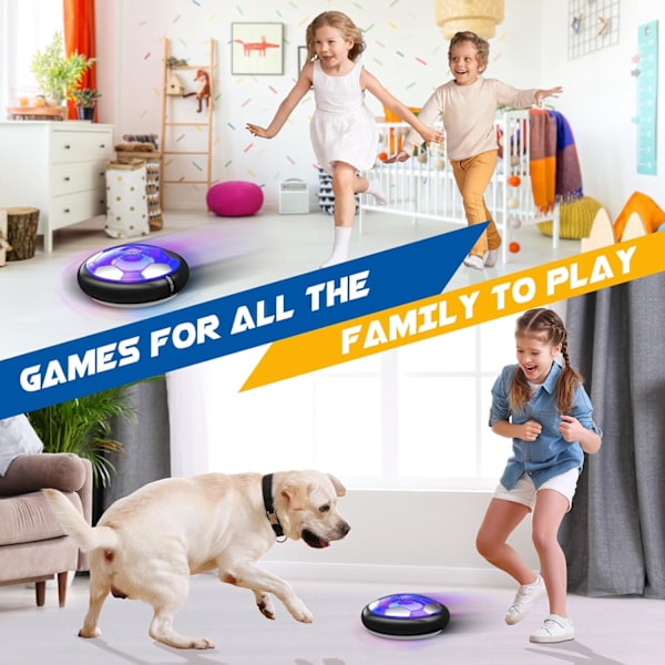 Laddningsbar Hover Soccer-gåva, Luftdriven Hover Soccer för 3 4 5 6 7 8-12 år gamla pojkar och flickor inomhus och utomhusspel