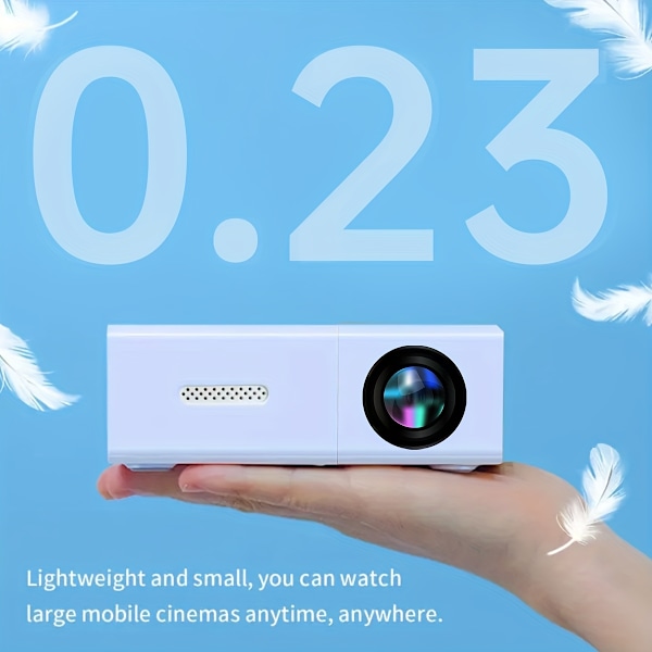 Minip投影機，便攜式電影投影機，智慧家庭投影機，適用於 iOS、Android、Windows、筆記型電腦、電視棒的時尚投影機，支援 HD