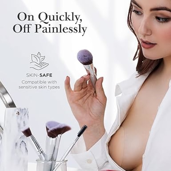 Nippies Nipple Cover - Klibbiga självhäftande silikonbröstvårtor - Återanvändbara bröstvårtsskydd för kvinnor med resebox