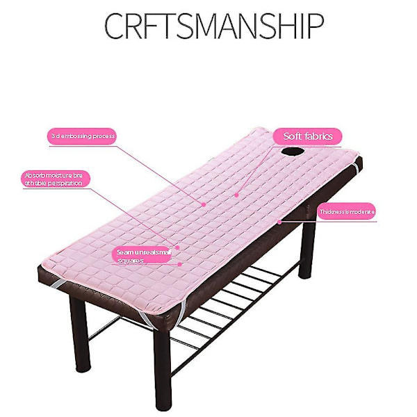FW Madrass för massagebänk med hål, skönhetsdyna, halkfri kudde 185x70cm grå
