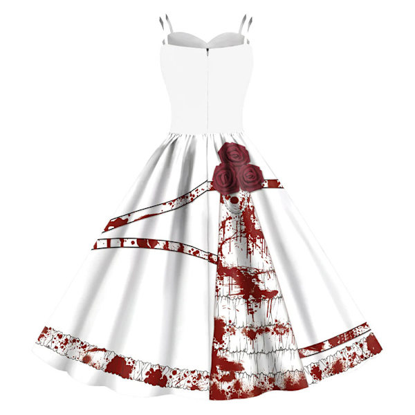 Kvinners Halloween-kjole Vintage Swingkjole Hvit White M