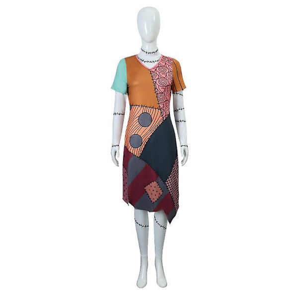 The Nightmare Before Christmas Sally Skellington vuxen cosplay anime kläder dansföreställning kläder Sally skellington - full kostym Sally skellington-full suit XL