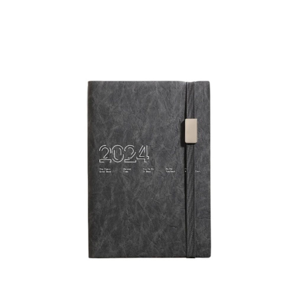 2024 Agenda Bok Kalender Bok MÖRKGRÅ dark grey