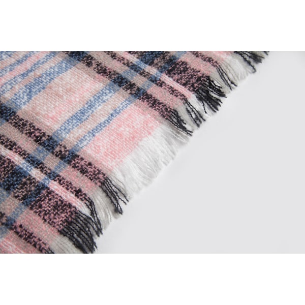 Vinterhalsduk för kvinnor, Triangelformad Stickad Halsduk, Casual Kvinnors Rutiga Pashmina Sjal och Wrap