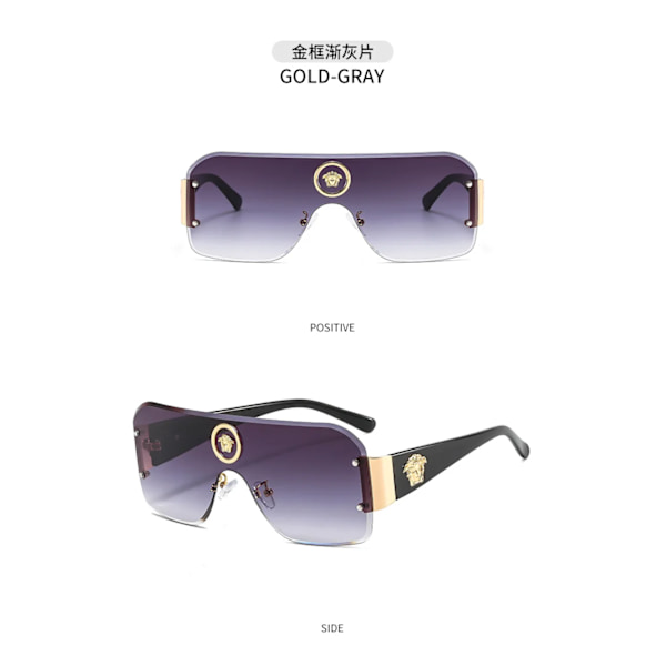 Personlige skønhedssolbriller i ét stykke med skrå kant, retro street foto ins solbriller fabrik engros C2 Fashion Sunglasses
