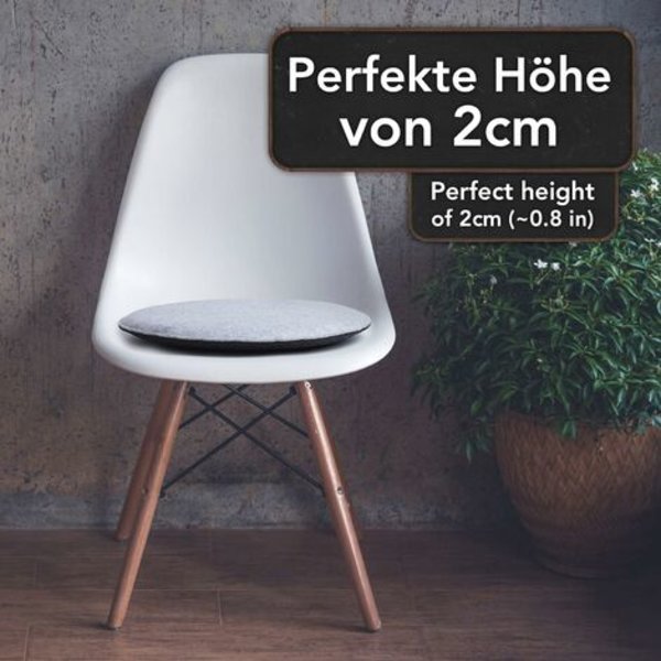 Liukumaton pyöreä istuintyyny huovasta, tuolinpehmuste, penkkityyny&väri: harmaa; osien määrä: 4
