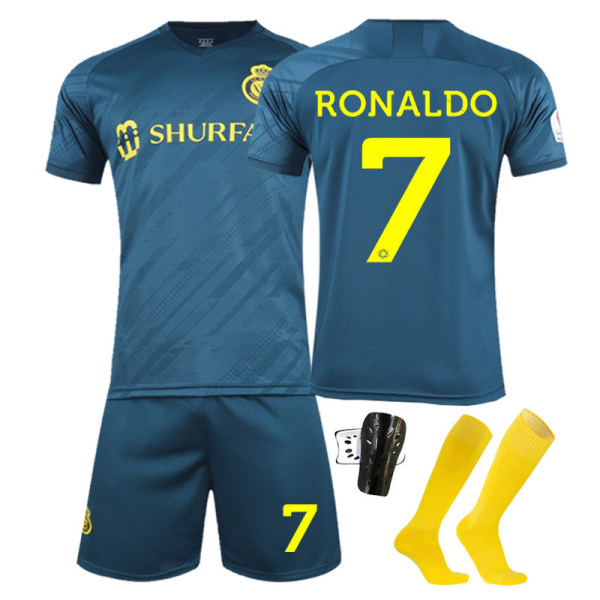 22-23 Riyadh Victory Away nr. 7 Ronaldo vuxen fotbollströja för barn Sportswear Set Special Supply Riyadh away game No. 7 L#