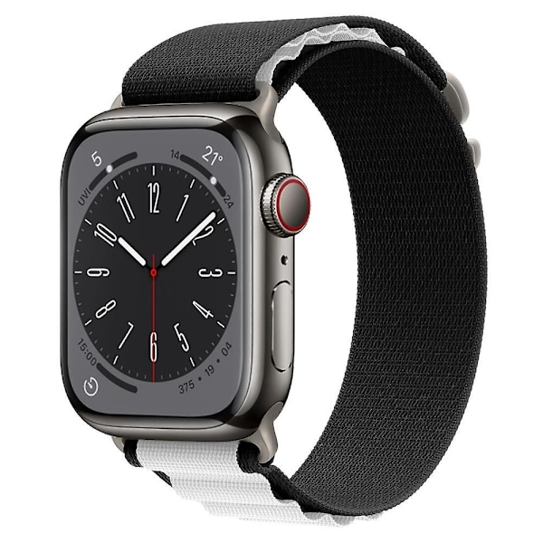 Alpine Loop Rem Til Apple Watch Rem 49mm 44mm 40mm 45mm 41mm 42mm 38mm 38 40 44 45 Mm Armbånd Iwatch Ultra Serie 7 6 3 Ur 8 42 44 45 49mm 42 44 45 49mm black-white