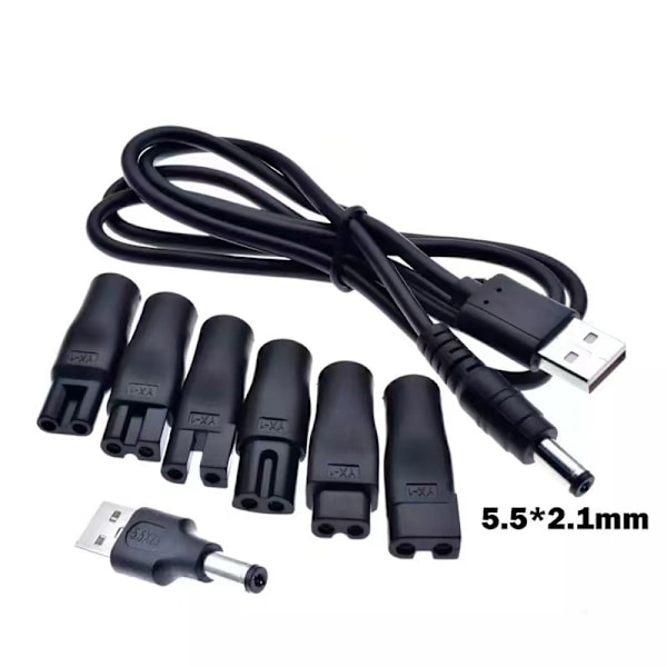 MH-5V 6PCS, 1M USB-oplader til elektriske barbermaskiner, shavere,