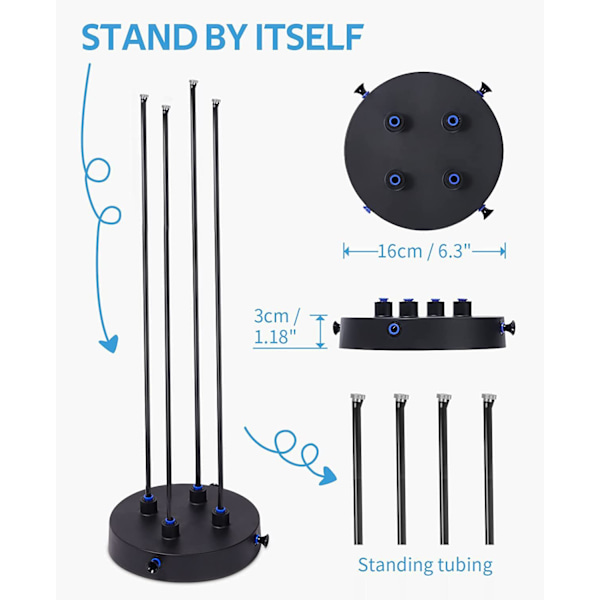 Utendørs tåkespreder, 8m rør + 4 tåkedyser + 1 adapter (3/4) for uteplass, hage, kjæledyr og barns vannspill