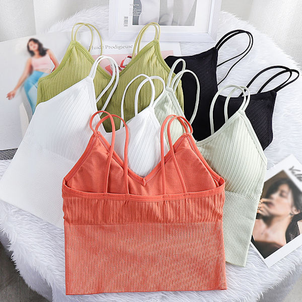 Crop Top Yoga BH CRIS Krydsstropper Ryg Fjernelse Polstring