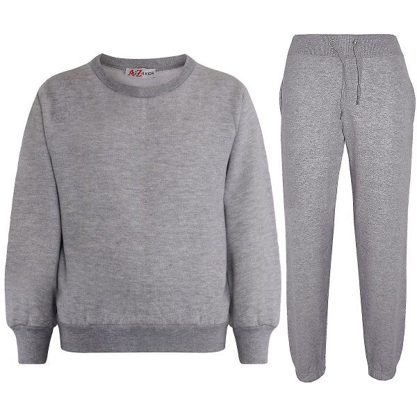 Barn Unisex Sweatshirt Set för enkel träningsdräkt Grå 11-12 år