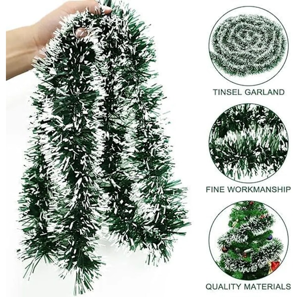 200 x 9 cm Julekrans grankrans grøn julepynt juletræspynt dekoration julepynt kranser