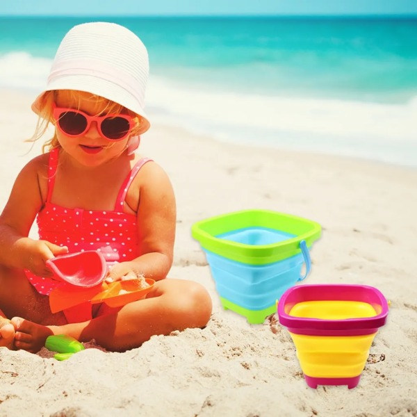 2L hopfällbar hink hopfällbar hink rengöringshink hopfällbar hink bärbar strandhink sandleksak strandhink sandleksak gul