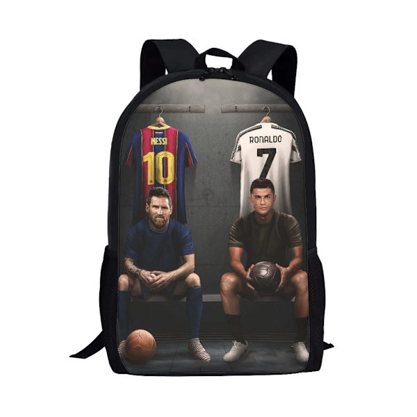 Messi Ryggsäck Fotbollsspelare Tonårspojkar Dragkedja Skolväska style 1