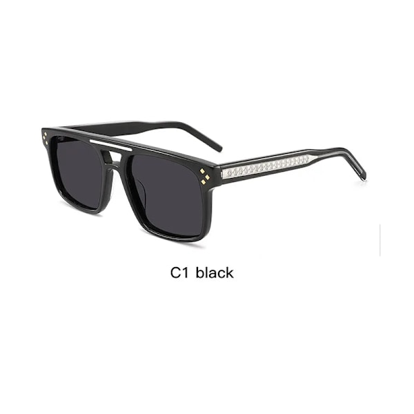 Italienska Vintage Tjocklek Acetat Retro Fyrkantiga Fotochromiska Anti UV Polariserad Acetat Solglasögon C4 Unisex