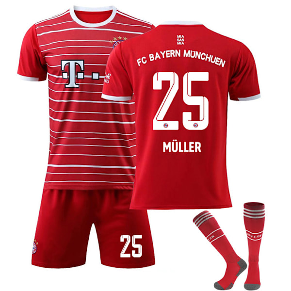 Uusi Bayernin kotipaita nro 9 Lewandowski nro 25 Muller pelipaita jalkapalloasu nro 10 Sane miesten ja naisten urheiluasu Size 10 with socks Size 16 Height 90cm-100cm