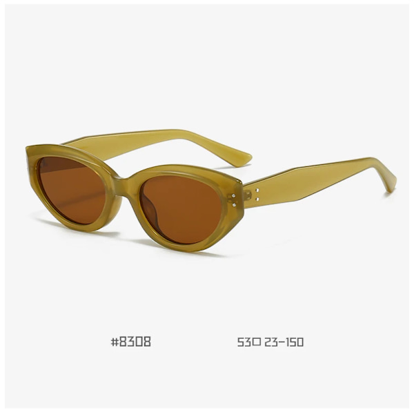 Retro Punk Svarte Solbriller PC Cat Shades for Kvinner Menn Ramme PC Briller Brede Tinninger Briller des lunettes de soleil UV400 green tea Fashion Sunglasses