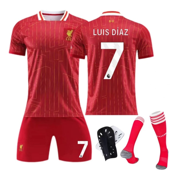 24-25 Liverpool hemmatröja nr 11 Salah 9 Firmino fotbollsdräkt för vuxna för barn No. 11 socks + protective gear 22