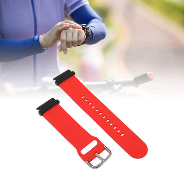 Utskiftingsreim 20mm Vanntett Myk Hurtigutløsning Silikonklokkearmbånd for Garmin Fenix 7S Rød