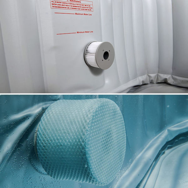 Filterpatron til MSpa oppustelig pool, udskiftningsfilter til MSpa Whirlpool, Leveringen inkluderer 3 filtre + filterholder