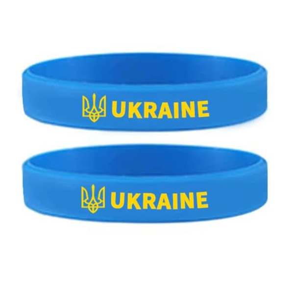 2 kpl Ukrainan silikonirannekkeita, Ukrainan rannekkeita