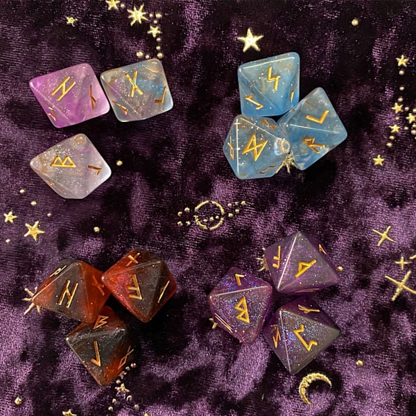 Pcs Resin Dice Set 8 Sided Rune Dice Resin Assorted Polyhedral Dice Set Polyhedral Divination Tabletop Dice A 0.02