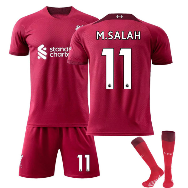 Liverpool hemmatröja nr 11 Salah nr 10 Mane fotbollströja nr 4 Van Dijk säsongen 22-23 No. 23 with socks + protective gear Children's size 16