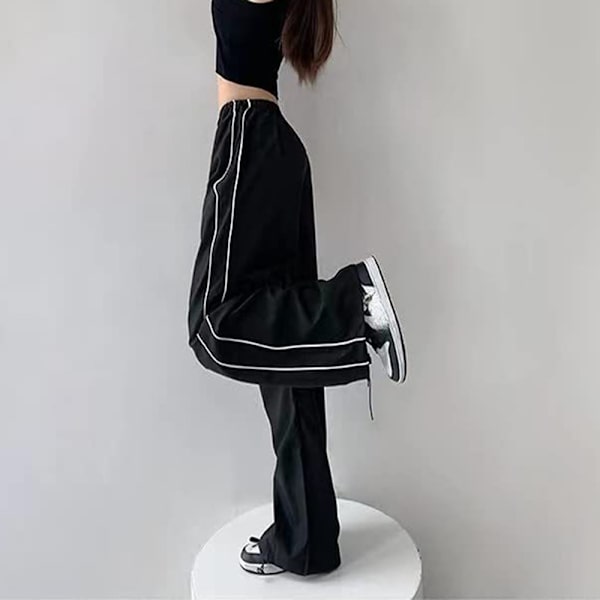 Sweatpants til kvinder - Parachute-bukser - Y2k-bukser - Baggy Cargo-bukser - Parachute-bukser - Teen Y2K - Bukser med vide ben - Vintage Baggy-bukser til kvinder - 90'erne