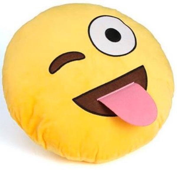 Emoji-kudde som sticker ut tungan - 30 cm - för soffa