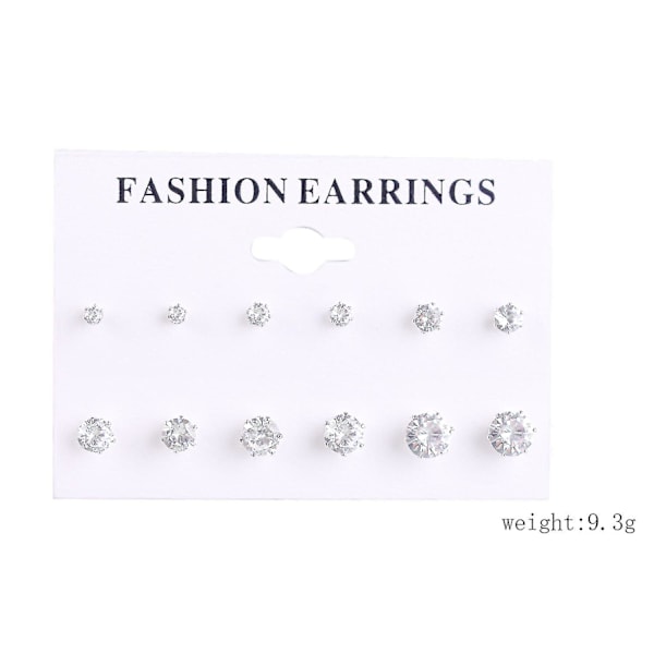 Par rustfrie stål øreringe, allergivenligt cubic zirconia materiale, med fremragende slibning, strålende glans og høj klarhed (FQ)