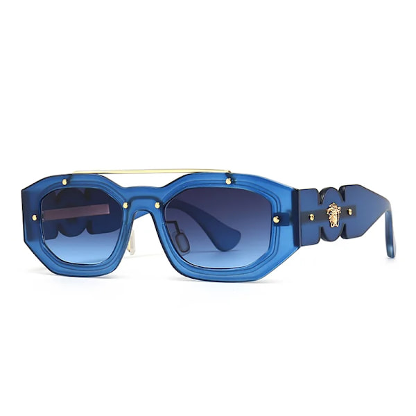 Varumärkeslogotyp Solglasögon Unisex Trendiga Fyrkantiga Solskydd Designer Solglasögon C7 GREEN 9284-1