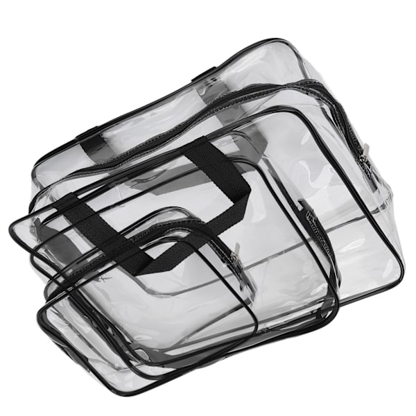 3 st Toalettväska Transparent Design 3 Storlek Vattentät Bärbar PVC Material Praktisk Transparent Kosmetisk Väska För Resor