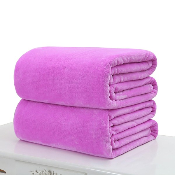 Blødt og varmt flanneltæppe - Perfekt til vinter sengetøj Pink