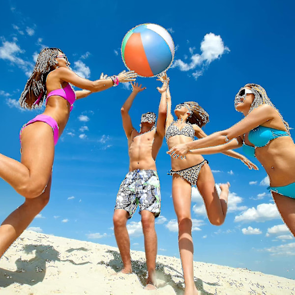 10-pakning 8,7 tommers oppblåsbar strandball for barn og voksne, oppblåsbar regnbuefarget strandball [GL]