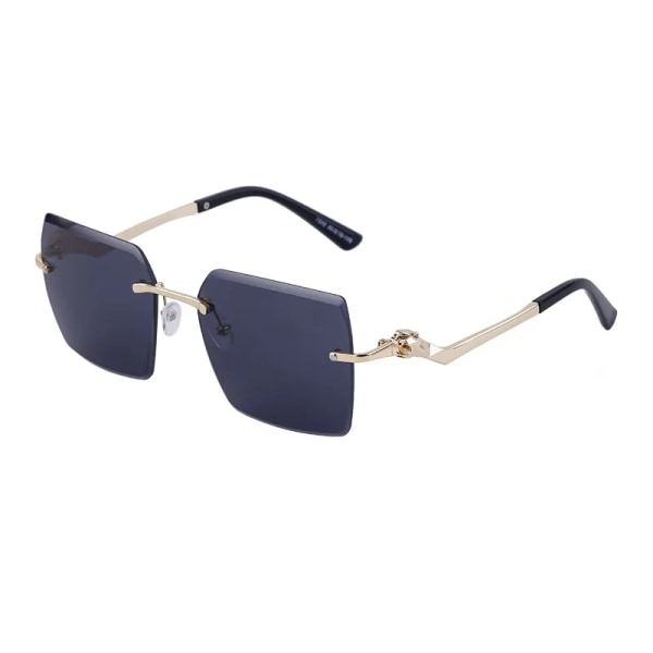 Heta säljande fashion retro lyxiga fyrkantiga ramlösa solglasögon för kvinnor, märkesdesign, logotyp, solglasögon för män 2024 C2 square