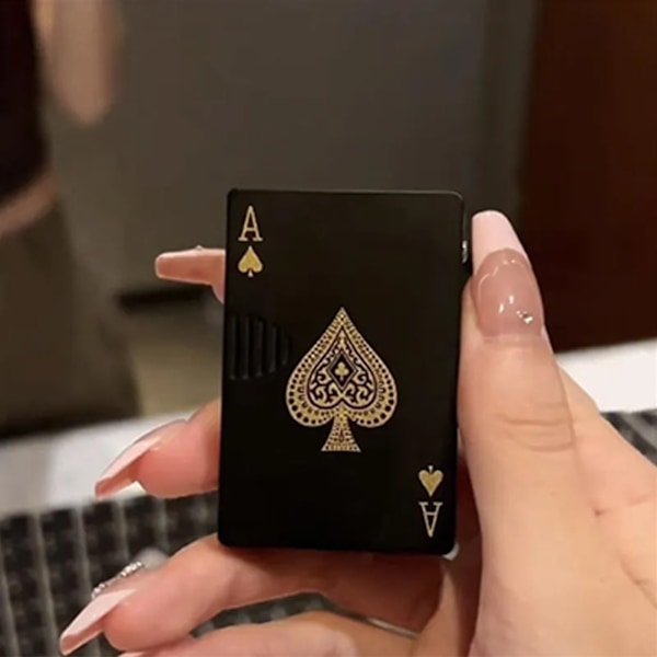 Poker Lighter Spade A Zinklegering Vindtät UV Pengarkontroll