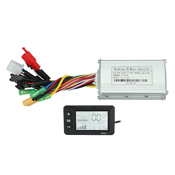24V 36V 48V 250W?350W 17A Tre-positions sinus bølge controller motor børsteløs controller kit med LCD-display til elcykel