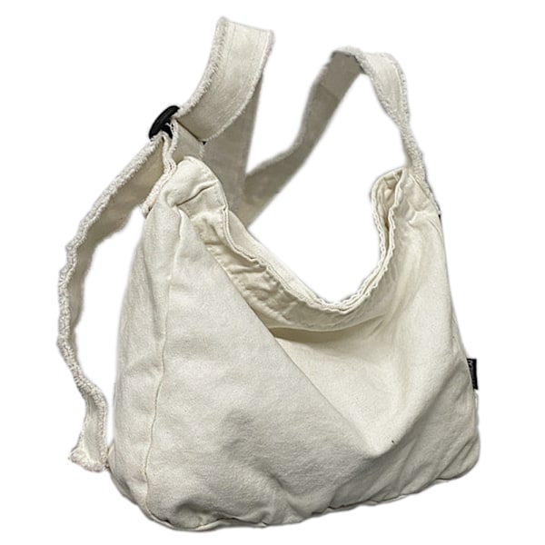 Vaskbar lerretsveske, slitt skulderreimveske, enkel budbringerbag white