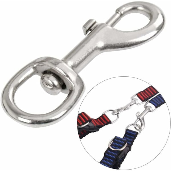 2-pak roterende karabinkrok, svingbar krok for hundekrage, aluminium hestesko-karabinkrok for bånd, tau, nøkkelring