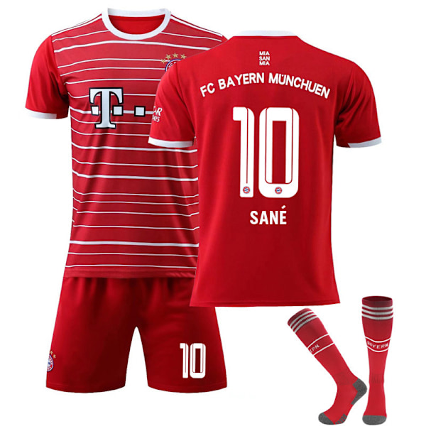 Ny Bayern hjemme nr. 9 Lewandowski nr. 25 Muller trøje fodbolduniform dragt nr. 10 Sane herre- og dame sportstøj Size 10 with socks XXXL size: height 195cm-205cm