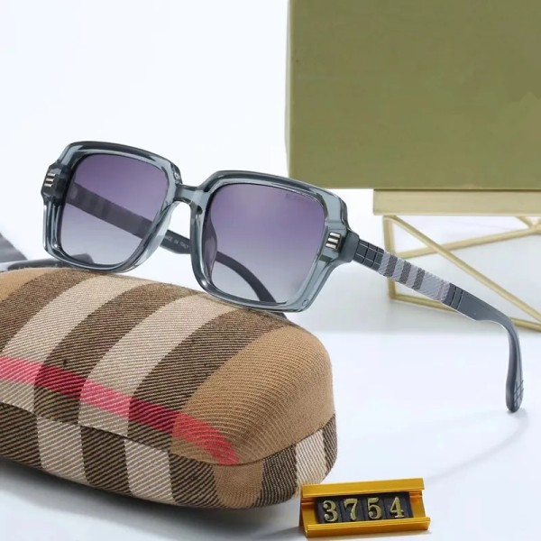 Solglasögon av högsta kvalitet med Burrey-logotyp för kvinnor och män 2024, lyxiga designerbågar med fyrkantig ram, UV400 c3 r style sunglass