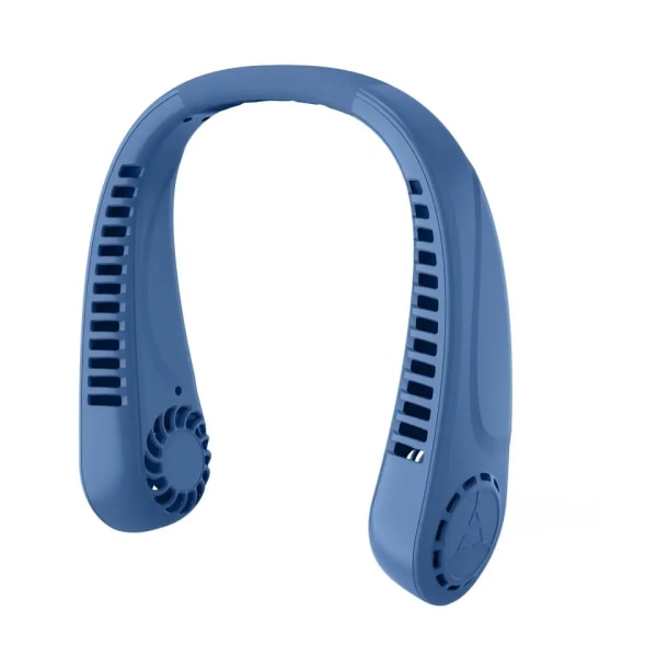 Håndfri Mini USB Genopladelig Sport Bærbar Ventilator Elektrisk Bladløs Lille Luftkøler Hængende Hals Mini Ventilator Blue