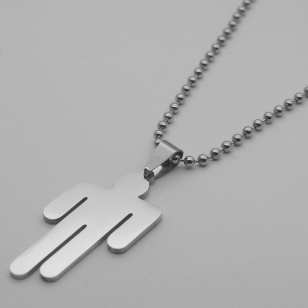 Billie Eilish logotyp halsband i rostfritt stål