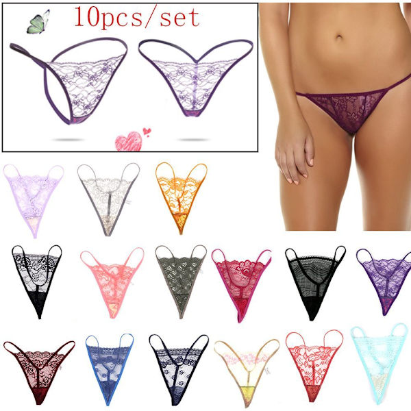 10 st slumpmässiga sexiga underkläder G-string