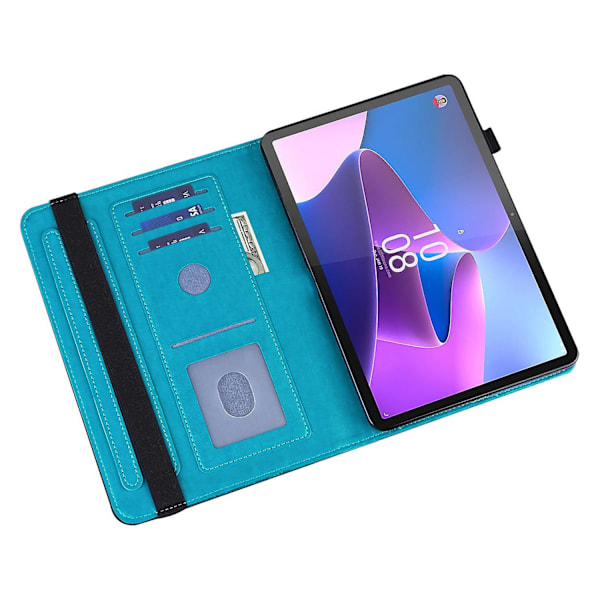 Til Lenovo Tab P11 Gen 2 Imprinting Drop-proof Tablet Cover PU Læder Etui med Stativ Blue