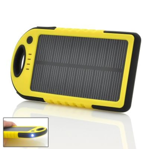 Robust solcellsladdare med 5000 mAh och dubbla USB-utgångar