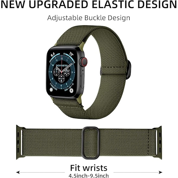 3-pakks elastiske solo-løkker kompatible med Apple Watch-reimer 44 mm 4